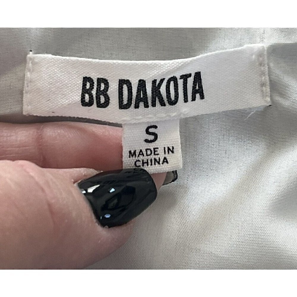 BB Dakota Women's Sz S Navy & White Striped Riley Crepe Dress Spaghetti Straps - Picture 5 of 8